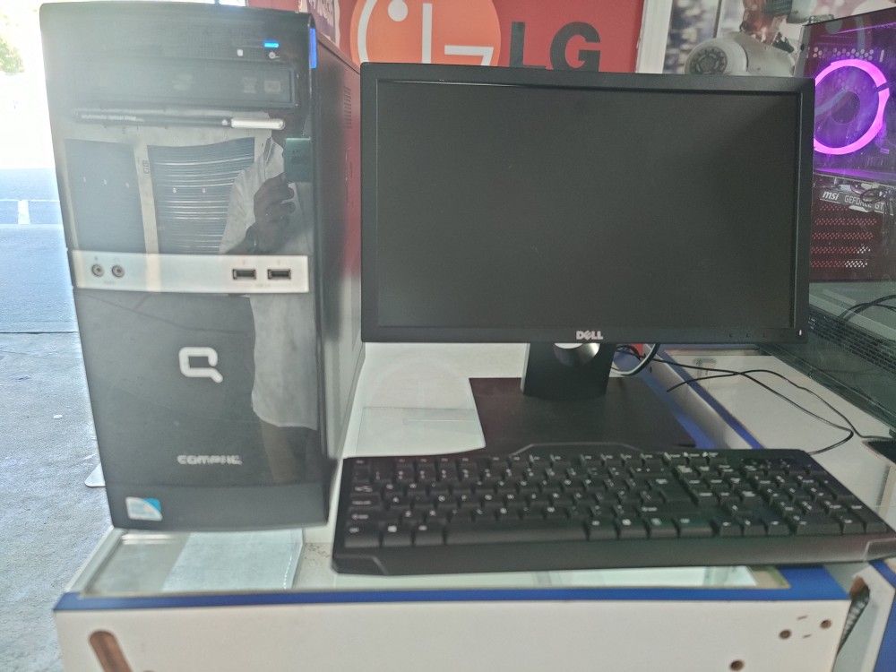 HP Compaq Computer Intel Pentium 8gb Ram 128gb SSD+ 500gb HDD Windows 10, Monitor Keyboard Mouse