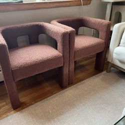CB2 Boucle Armchairs