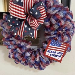 Beautiful Stars And Strips Wreath Made To Order For Local Delivery 
