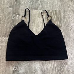 Suzette Collection XS Small Black Bralette Leopard Print Crop Top Tank Top