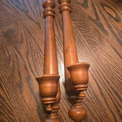 Vintage Charles Lester Wall Sconces Pair Mid Century Wood