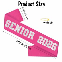 Pink senior sash 2026 new