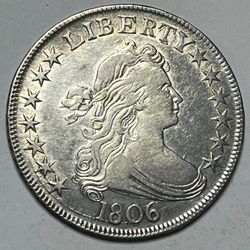 1806 Pointed 6 Draped Bust Half Dollar - Gorgeous High Grade 50C
