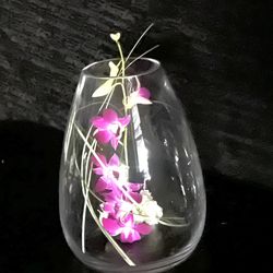 Modern Thick Glass Decorative Vase 11” – Sculptural / Floral Vase