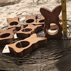 New Wood  Bunny NAPKIN RINGS (2 Sets Of 4 Avail. - $24 Each Set)