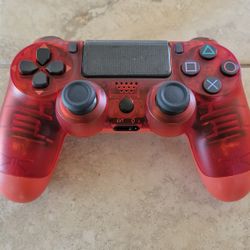 PS4 Controller - Transparent Red - Crystal Red - Playstation 4 Joystick - PS3 - Playstation 3 - Wireless - Bluetooth 