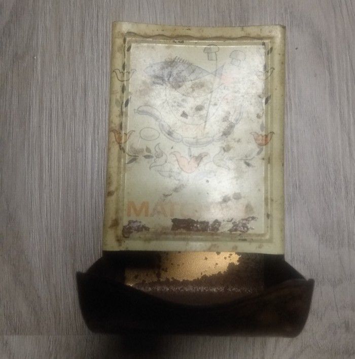 Vintage Matchbox Holder Metal Wall Mount
