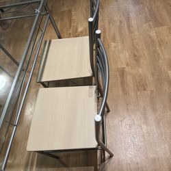 Glass Top Dining Table Set With 4 Chairs