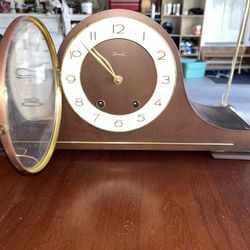 Antique Jauch Western Germany Mantel Clock Working No Key