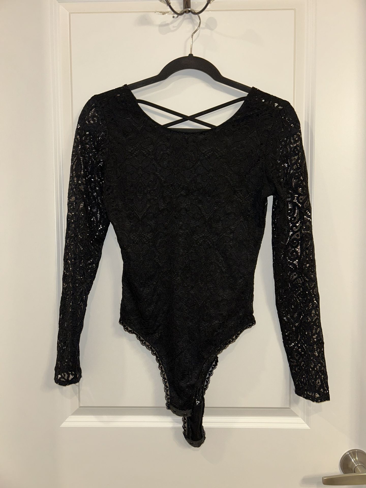 Black Bodysuit With Open Back Size S