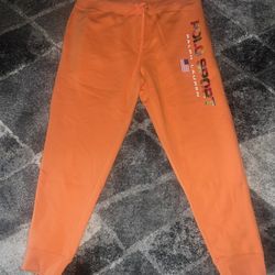 Men's Polo Ralph Lauren Orange Polo Sport Fleece Jogger Pants Sz XXL