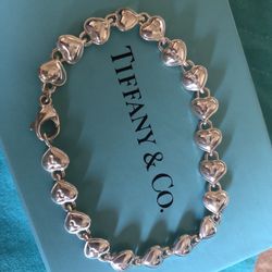 Tiffany & Co. 925 Silver Heart Padlock Bracelet  Rare 