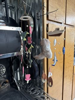 Wind Chimes 3 Ea. Boat / Cowboy Boot / Hummingbirds - Read Description 
