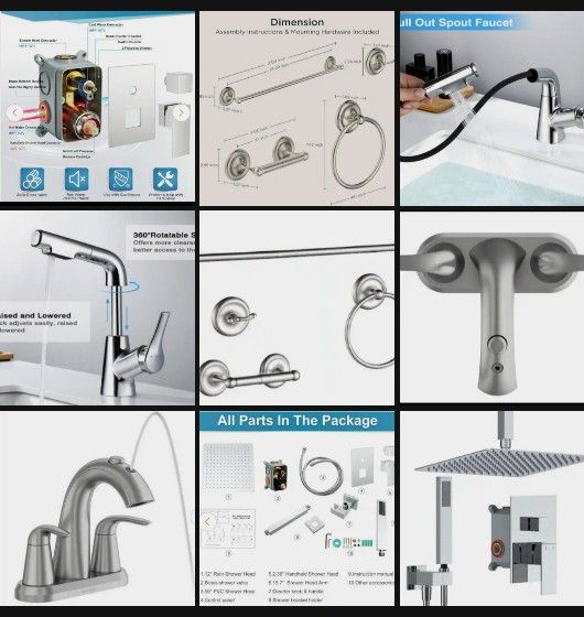 Luxury Sturdy 4 Plumbing Fixtures In Brushed Nickel