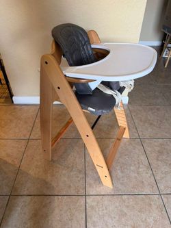 Premium Wooden High Chair with Tray - Brand New (Open Box)