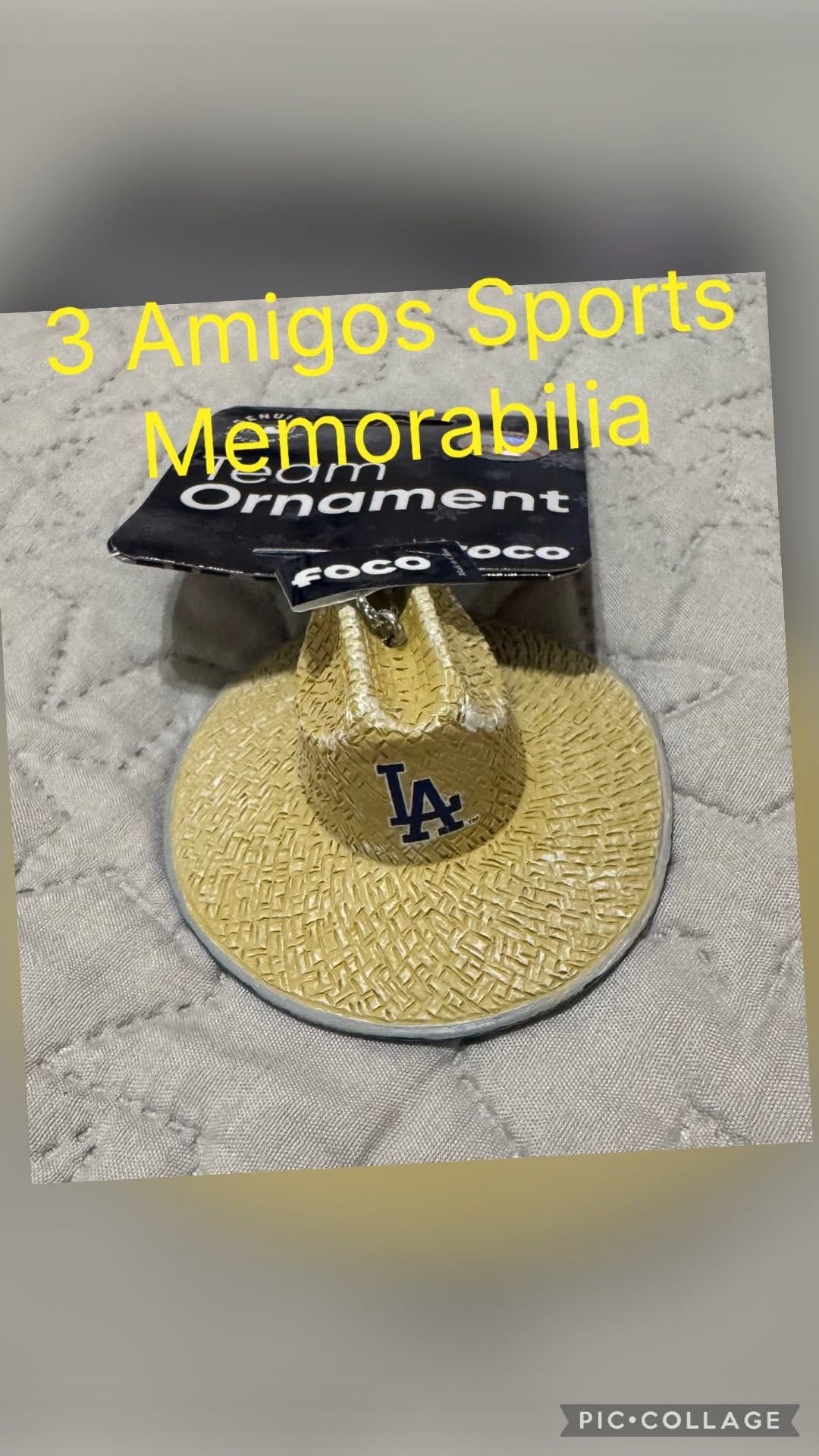 New Los Angeles Dodgers Straw Hat Ornament