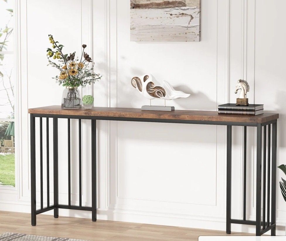 Narrow Console Table, 70.9" Extra Long Sofa Table Entryway Table