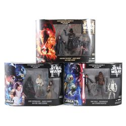 Star Wars Saga Commemorative Figure Set Lot of 3 Episode 3,4,5 DVD Collection