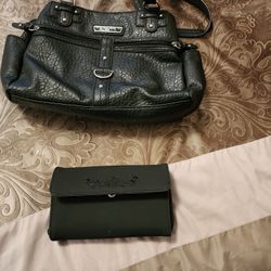 Shoulder Purse And Tri-fold Wallet