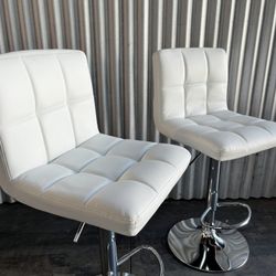 New Set of 2 Low Back Metal Adjustable Bar Stool with PU Leather-Seat 360° Swivel Brown New in box T-HFBS025BN This bar stool has a height adjustmen