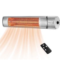 Key Tek Wall-Mounted Patio Heater Electric Infrared Heater Indoor/Outdoor Heater Electric For Garage Backyard Wall Patio Heat