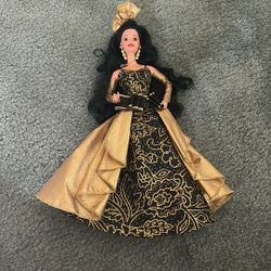 Moonlight Magic Barbie Doll w/ Gold Black Gown &Black Hair