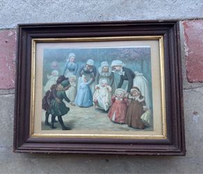 Antique Victorian Children Scene Framed Print
