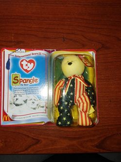RARE! Priced to sell today!!! "Spangle" white face beanie babies baby 6-7-1999 retired with errors.
