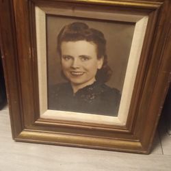 ANTIQUE PHOTO 1920'S GIRL CUSTOM WOOD FRAMED