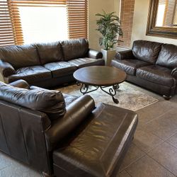  (5 Piece) Living Room Set Full Leather 