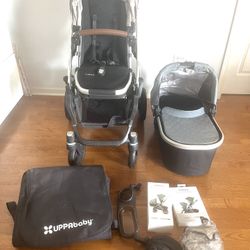 Uppababy Vista Stroller With Bassinet + Accessories 