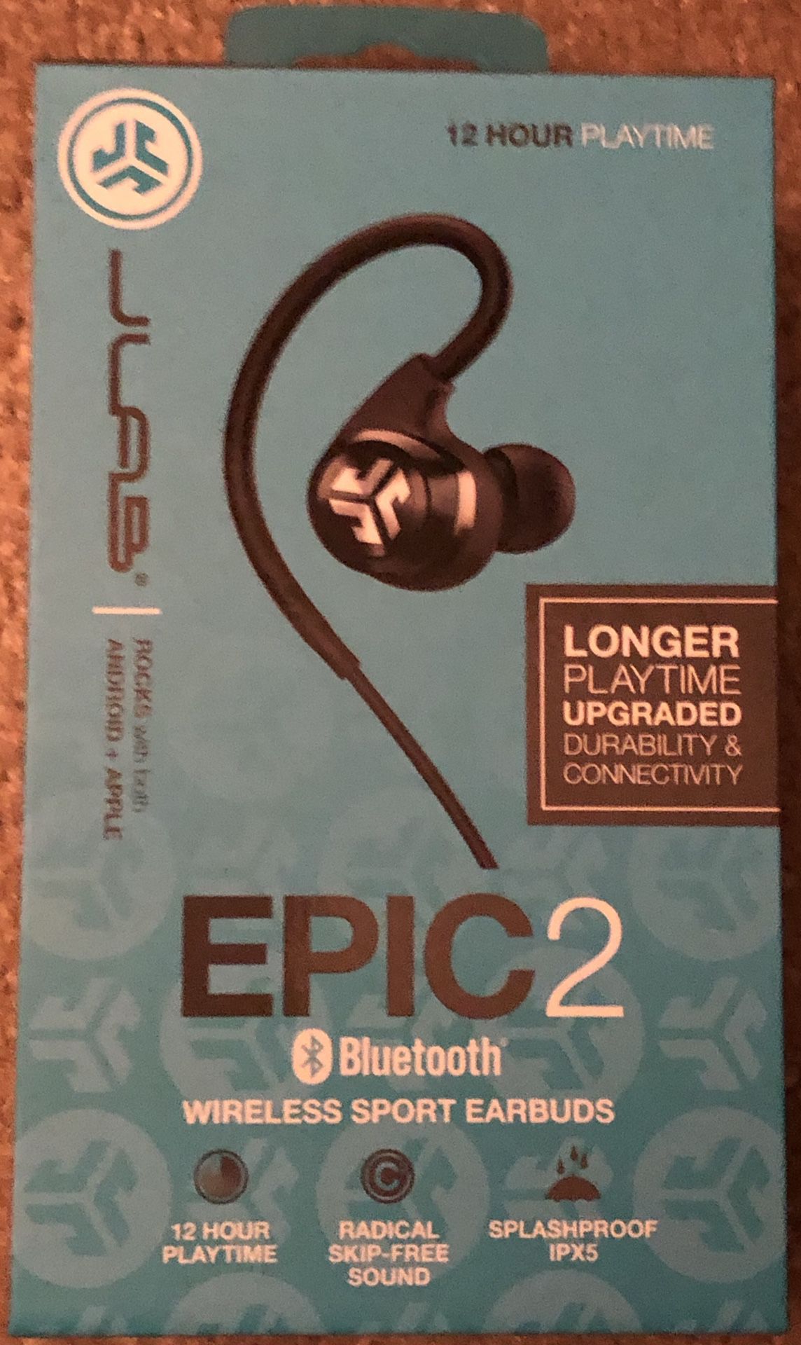 New Jlab epic 2 bluetooth wireless sport earbuds waterproof ipx5 12 hr playback