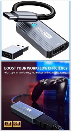 Video Capture Card, HDMI to USB C 3.0 Capture Card, 1080P 60FPS Video Capture Device, for Streaming, Teaching,Gaming, Video conferencing or Live Broad