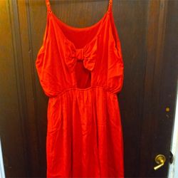 Everly Red Bow Mini Dress - Medium