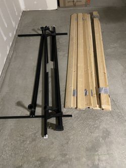 King Bed Frame and Wood Support Slats