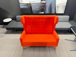 Allermuir Orange wingback sofa Wood Legs