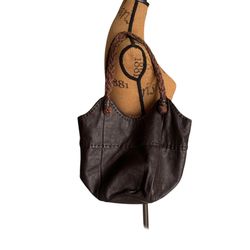 The Sak Brown Indio Genuine Leather Slouchy Boho Shoulder Tote Handbag Purse