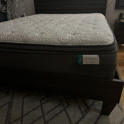 Signature By Design Ashley Headboard Queen Bed frame And Sealy Firm Queen Mattress