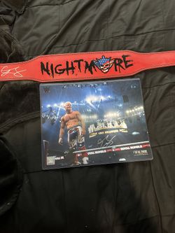 CODY RHODES SIGNED WEIGHT BELT AND SIGNED POSTER