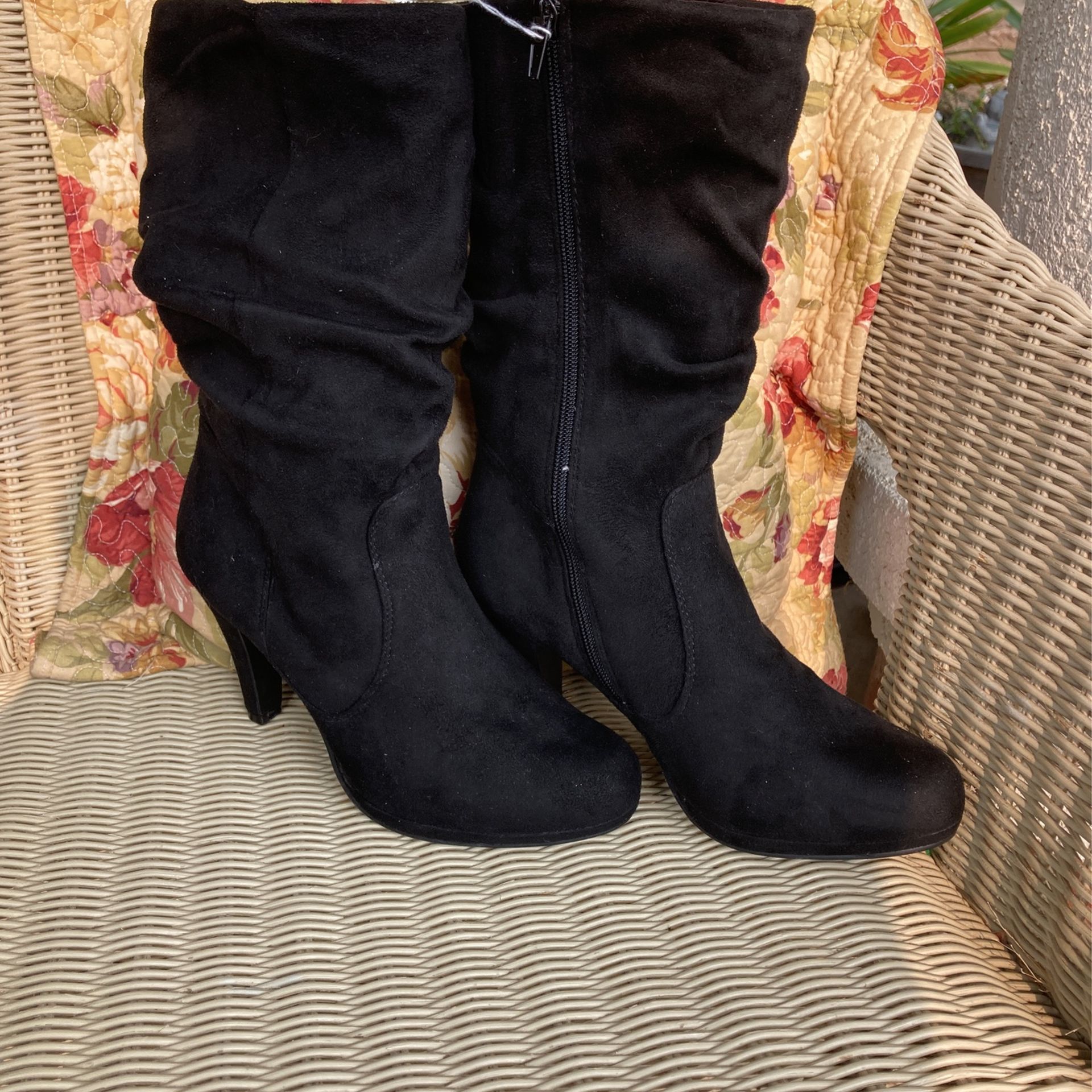 Black Suede  Boots 