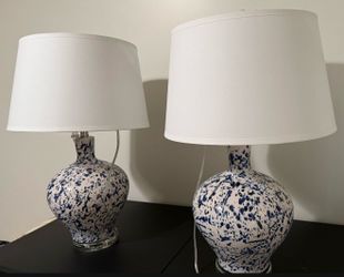 2 White Table Lamps