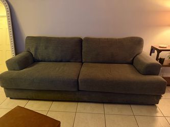 Dark Gray Fabric Two-Cushion Sofa