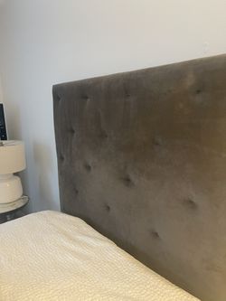 Grey Tufted Queen Microfiber West Elm Headboard