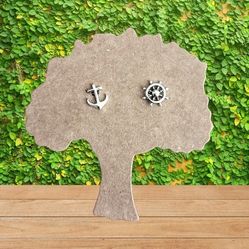 925 Sterling Silver Anchor & Wheel