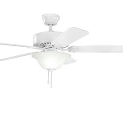 Kichler 50” Renew Select Ceiling Fan with Light Kit – Matte White, 50-Inch Indoor Ceiling Fan for Living Room & Bedroom