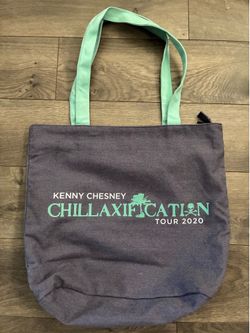 Kenny Chesney Canvas Beach Tote Bag Chillaxification Tour 2020 Gray Zip Close