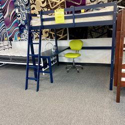 Full Size Loft Bed With Table $249