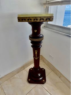 Antique French Empire mahogany onyx pedestal
