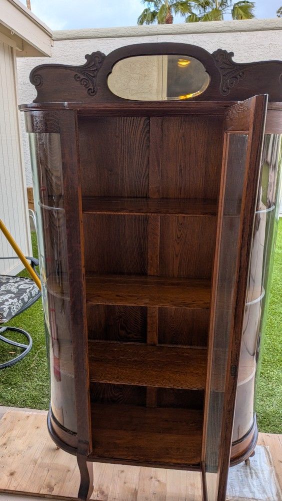 Oak Curio Cabinet 