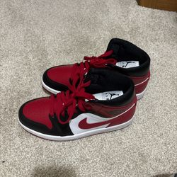 Jordan 1 Mid Red Black White GS